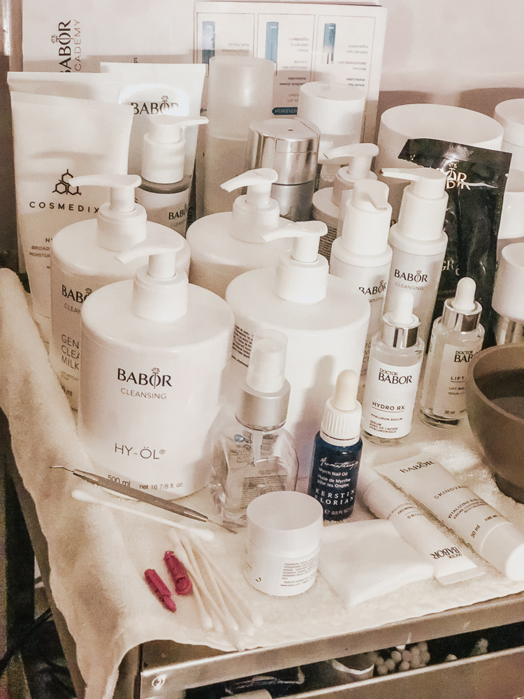 cute & little | dallas beauty lifestyle mom blog | self care spa day ritual | spa at crescent court facial cryotherapy review | Self Care Spa Day: Facial + Cryo At The Crescent Court in Dallas by popular Dallas beauty blog, Cute and Little: image of a Babor Skincare products.