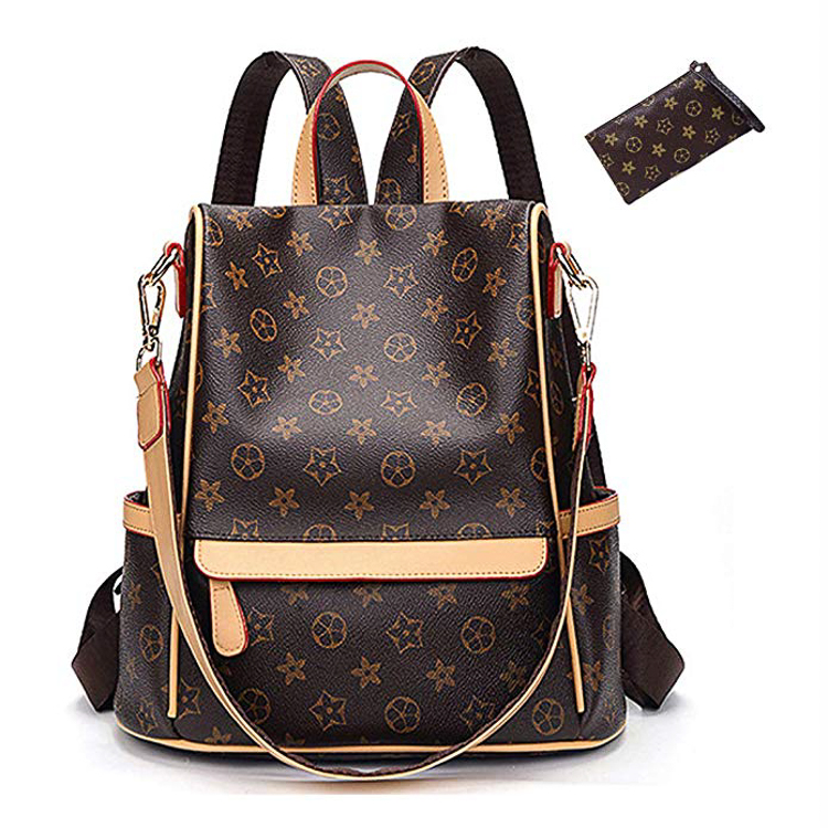 cute & little | august 2019 top sellers | amazon louis vuitton dupe backpack | August 2019 Top Sellers by popular Dallas petit fashion blog, Cute and Little: image of Amazong Backpack for women Fashion Leather Ladies Rucksack Crossbody Shoulder Bag 2pcs Purses Backpack Set.
