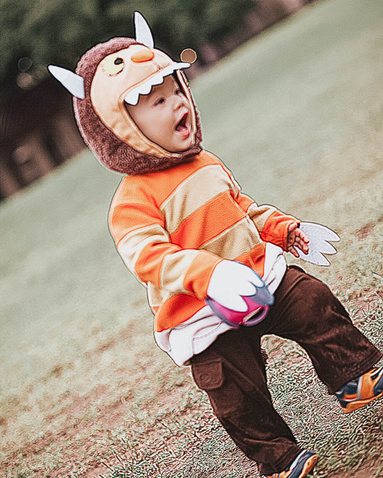 cute & little | dallas family fashion blog | family 4 group halloween costume idea | halloween where the wild things are | Last Minute Halloween Costumes for Families by popular Dallas petite life an style blog, Cute and Little: image of a little boy dressed up as a monster from Where the Wild Things Are. 
