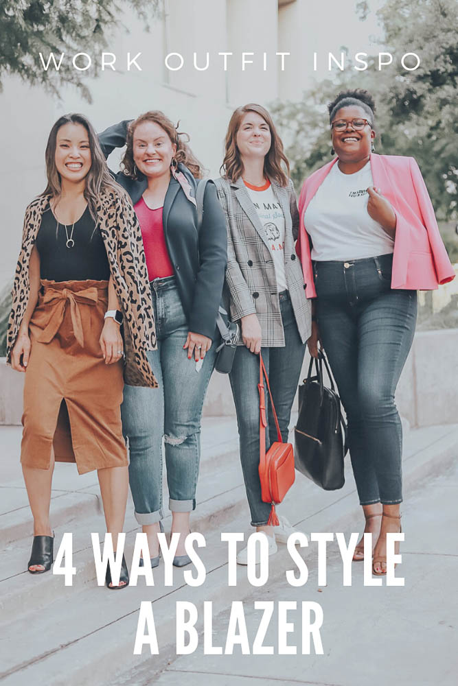 How to wear a Fall Blazer, styling tips featured by top US fashion blog, cute & little: image of a woman wearing a J.Crew leopard sweater blazer. | cute & little blog | popular dallas petite fashion blog | style for every body | body positivity | how to style blazer work business casual outfit