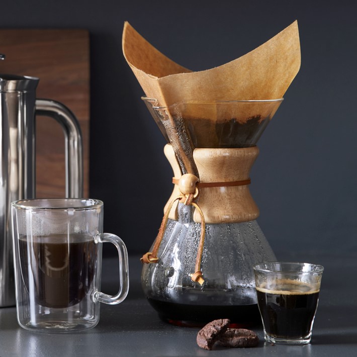 cute & little | men's gift guide nerd | chemex pour over glass coffee maker | Gift Ideas for Nerds by popular Dallas life and style blog, Cute and Little: image of a Chemex.