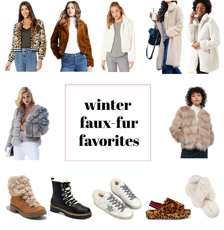 cute & little blog | dallas petite fashion blog | winter faux fur must-have favorites | Top 10 Faux Fur Trend Items To Keep You Warm All Winter by popular Dallas petite fashion blog, Cute and Little: collage image of faux fur jackets and faux fur boots and shoes. 