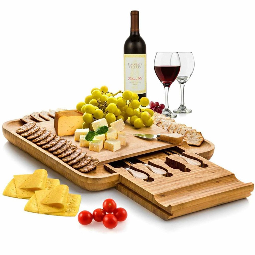 cute & little | valentines day gift ideas for him | cheese charcuterie board | Amazon Valentine's Day Gifts for Him: image of a Amazon Bambusi Bamboo Cheese Board.
