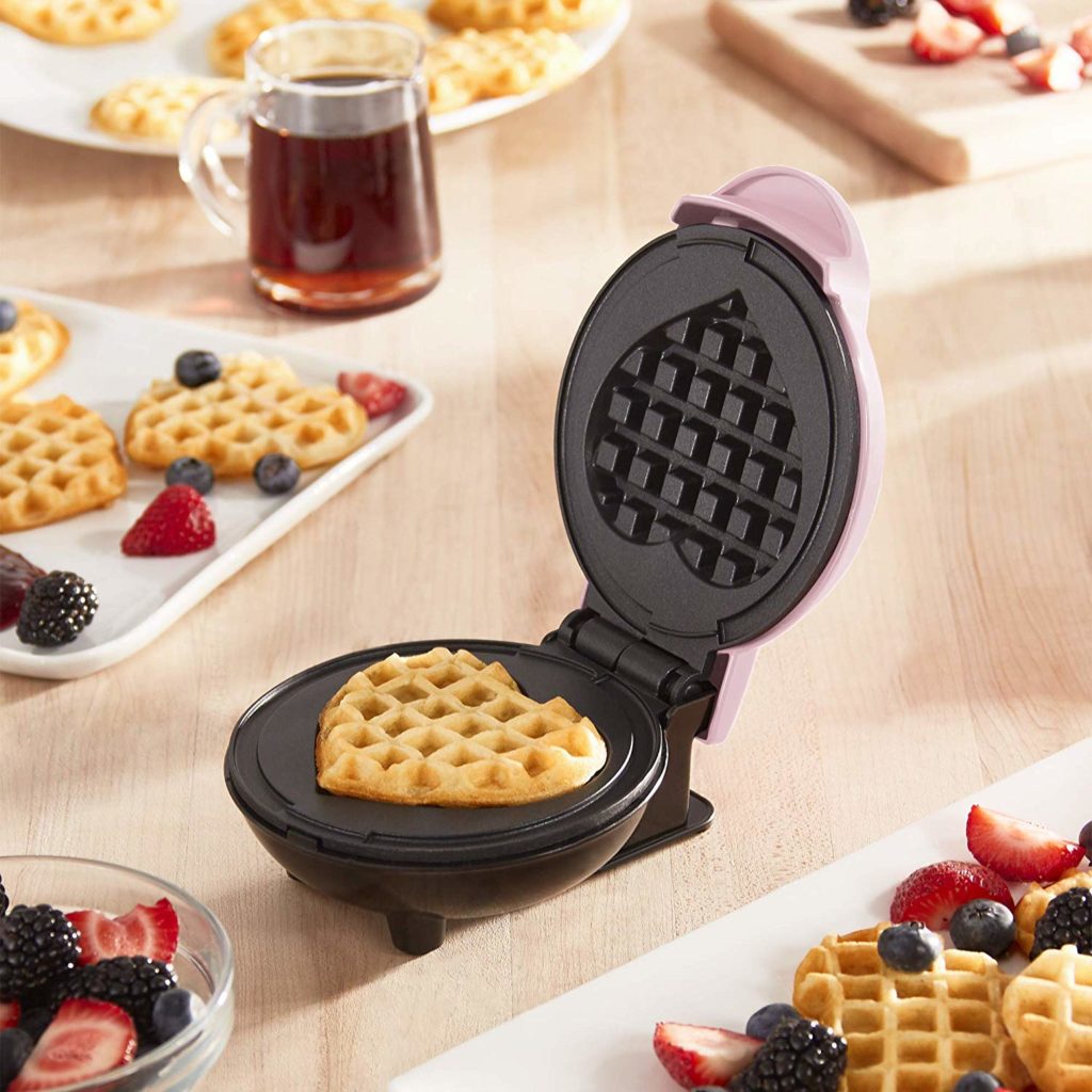 cute & little | valentines day gift ideas for him | mini heart waffle maker | Amazon Valentine's Day Gifts for Him: image of a Amazon Dash DMW001HR Mini Maker Machine Shaped Individual Waffles.