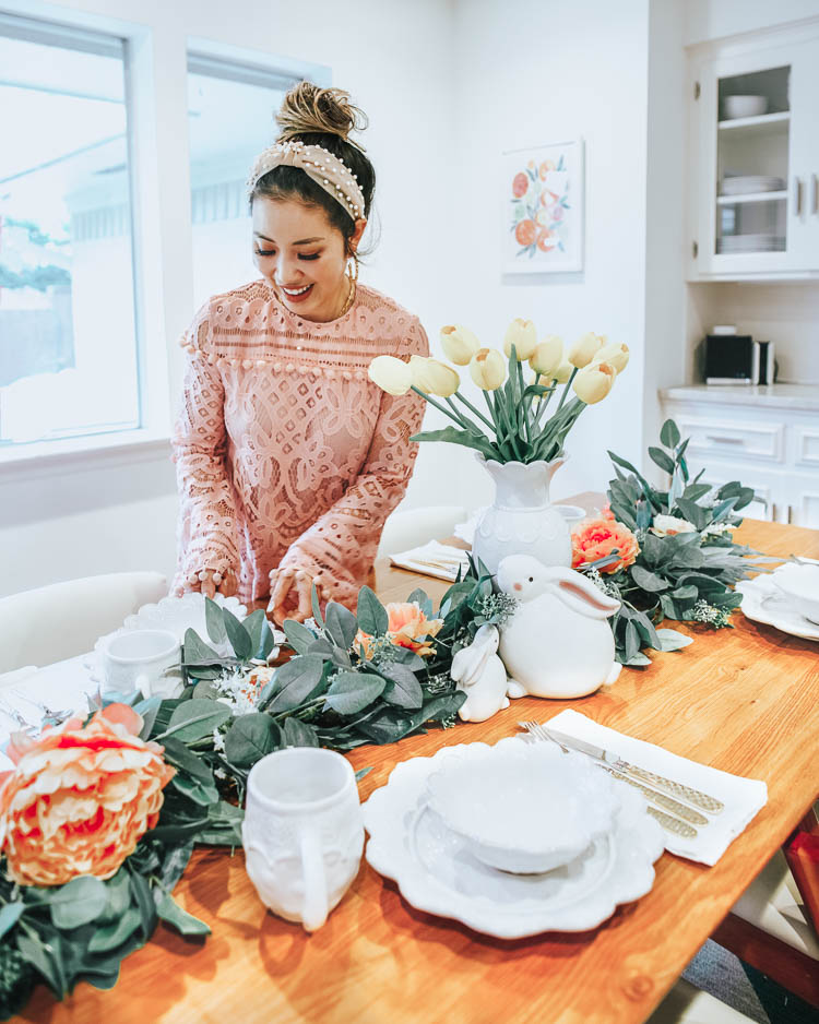 cute & little blog | dallas lifestyle influencer | mackenzie childs sale | easter table decor kitchen spring decorations | casual breakfast nook