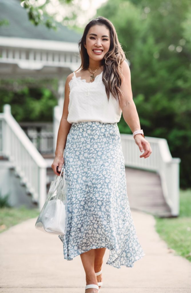 How to Wear a Midi Skirt | Dallas petite fashion | Cute and Little
