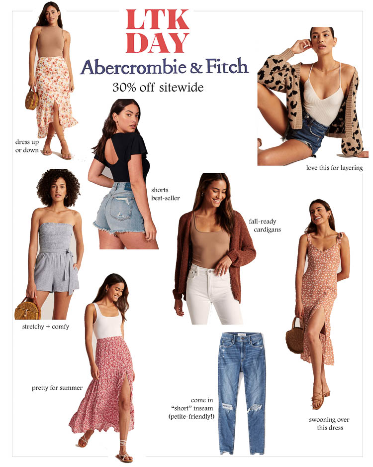 cute & little | dallas petite fashion blogger | ltk day 2020 sale picks | abercrombie and fitch summer fall | Like To Know It by popular Dallas life and style blog, Cute and Little: collage image of various Abercrombie and Fitch outfits. 