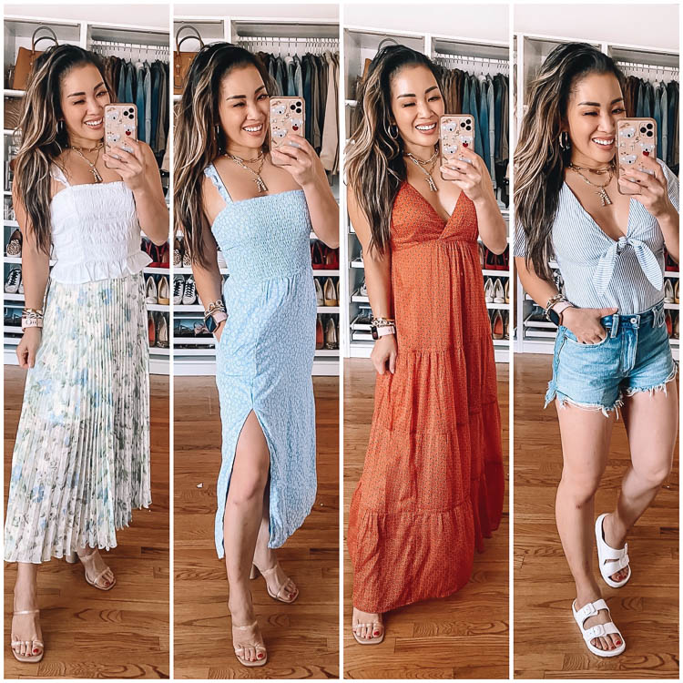 cute & little | dallas petite fashion blogger | ltk day 2020 sale picks | abercrombie try-on | Like To Know It by popular Dallas life and style blog, Cute and Little: collage image of a woman wearing various Abercrombie and Fitch outfits. 