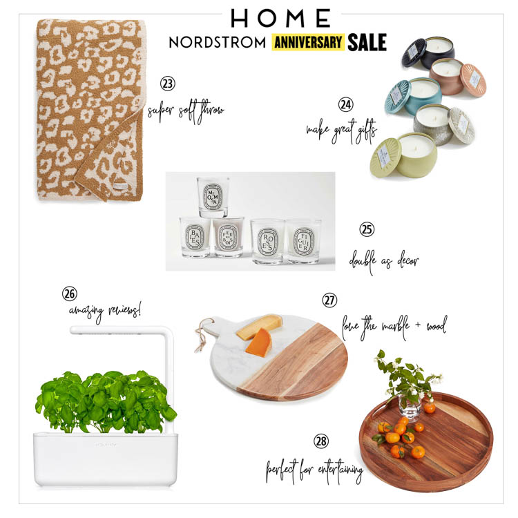 cute & little | dallas petite fashion blog | nordstrom anniversary sale 2020 | home kitchen | Nordstrom Anniversary Sale by popular Dallas life and style blog, Cute and Little: collage image of Nordstrom In the Wild Throw Blanket BAREFOOT DREAMS, Nordstrom Vermeil Set of 5 Mini Tin Candles VOLUSPA, Nordstrom Smart Garden 3 Self Watering Indoor Garden CLICK & GROW, and Nordstrom at Home Large Round Acacia Wood Serving Tray NORDSTROM.