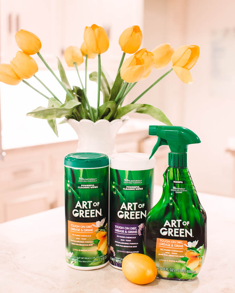 cute & little | dallas lifestyle mom blog | art of green eco-friendly cleaner review | 3 Easy Tips To Keep Your House | House Cleaning by popular Dallas lifestyle blog, Cute and Little: image of Art of Green cleaning products.  Clean When You Have Kids