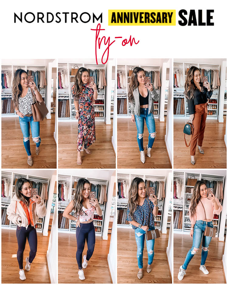 cute & little | dallas petite fashion blog | nordstrom anniversary sale 2020 nsale | must-have fall transition outfits | Nordstrom Anniversary Sale by popular Dallas petite fashion blog, Cute and Little: collage image of a woman wearing various Nordstrom outfits.
