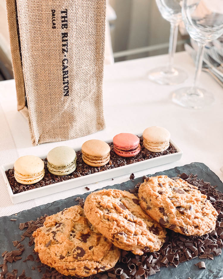 cute & little | dallas family mom travel blog | ritz-carlton dallas staycation | Family Staycation by popular Dallas lifestyle blog, Cute and Little: image of various Macarons and chocolate chip cookies. 