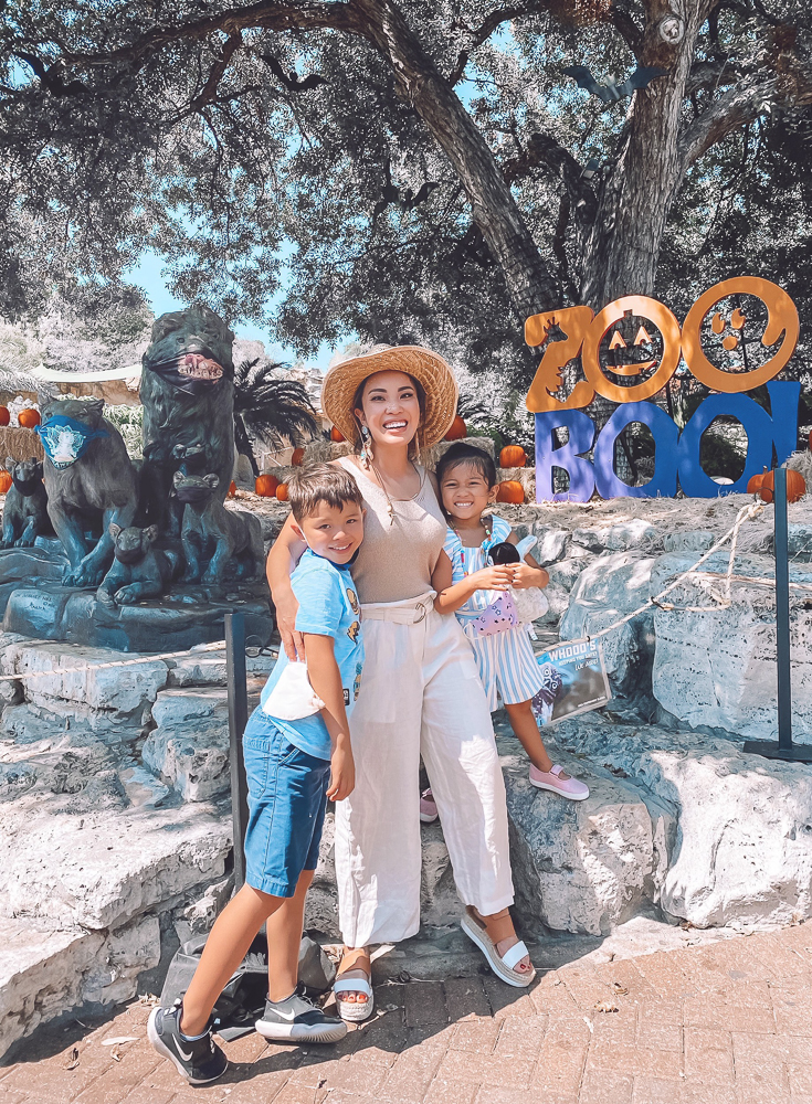 cute & little | dallas family travel blog | san antonio travel guide itinerary | san antonio zoo review |San Antonio Vacation by popular Dallas travel blog, Cute and Little: image of a mom and her two kids at the San Antonio zoo. 