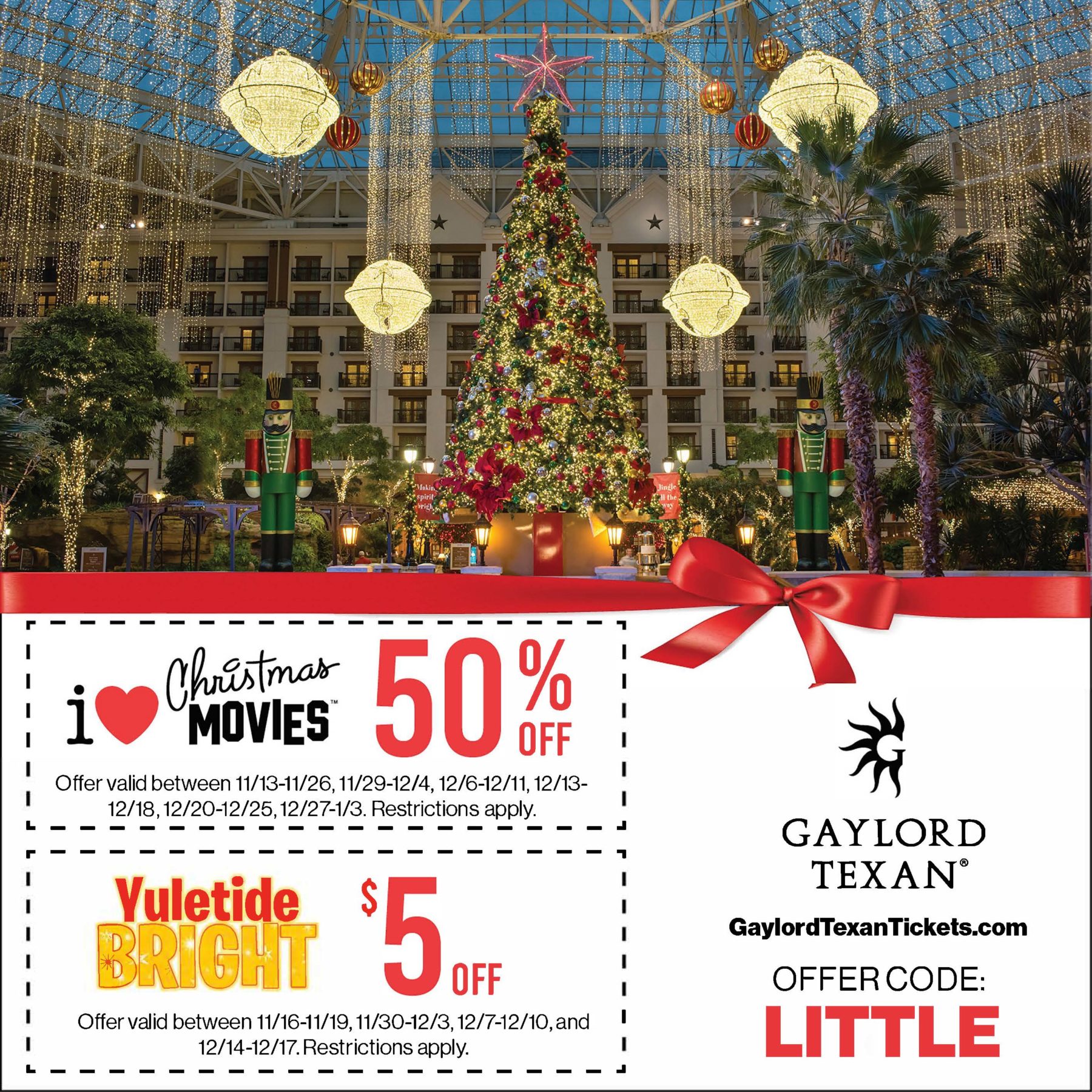 cute & little | dallas family mom blog | gaylord texas lone star christmas review coupon discount code |Gaylord Texan by popular Dallas lifestyle blog, Cute and Little: image of printable coupons.