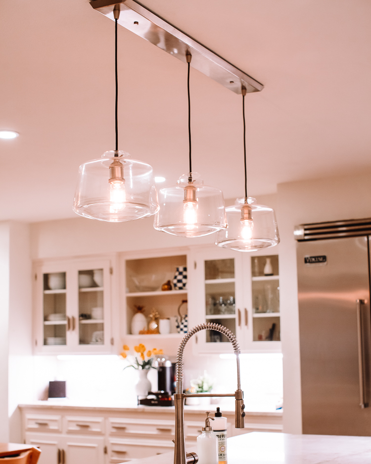 cute & little | dallas home blogger | white kitchen remodel mid-century modern | Mid Century Modern Kitchen by popular Dallas life and style blog, Cute and Little: image of mid century modern lighting. 