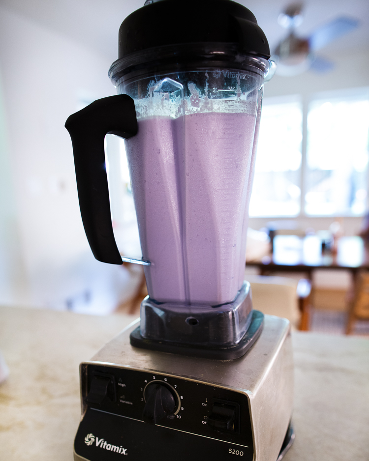 cute & little | dallas family lifestyle blogger | lactose-free taro smoothie recipe | fage bestself yogurt review | Taro Smoothie Recipe by popular Dallas lifestyle blog, Cute and Little: image of a taro smoothies in a Vitamix. 