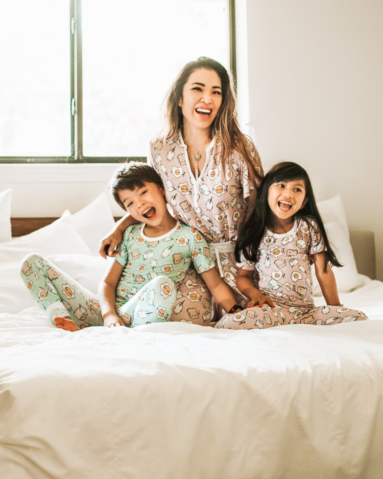 cute & little | dallas petite fashion blog | cute comfy family-matching pajamas sibling sleepwear outfits